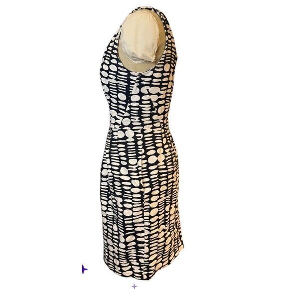 Tank Dress Blue/White Geometric Design Sz. 8 Set In Waist Textured - Picture 5 of 8